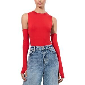 Alice + Olivia Womens Olea Bodysuit, Red